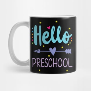 Hearts Arrow Teacher Student Back To School Hello Preschool Mug